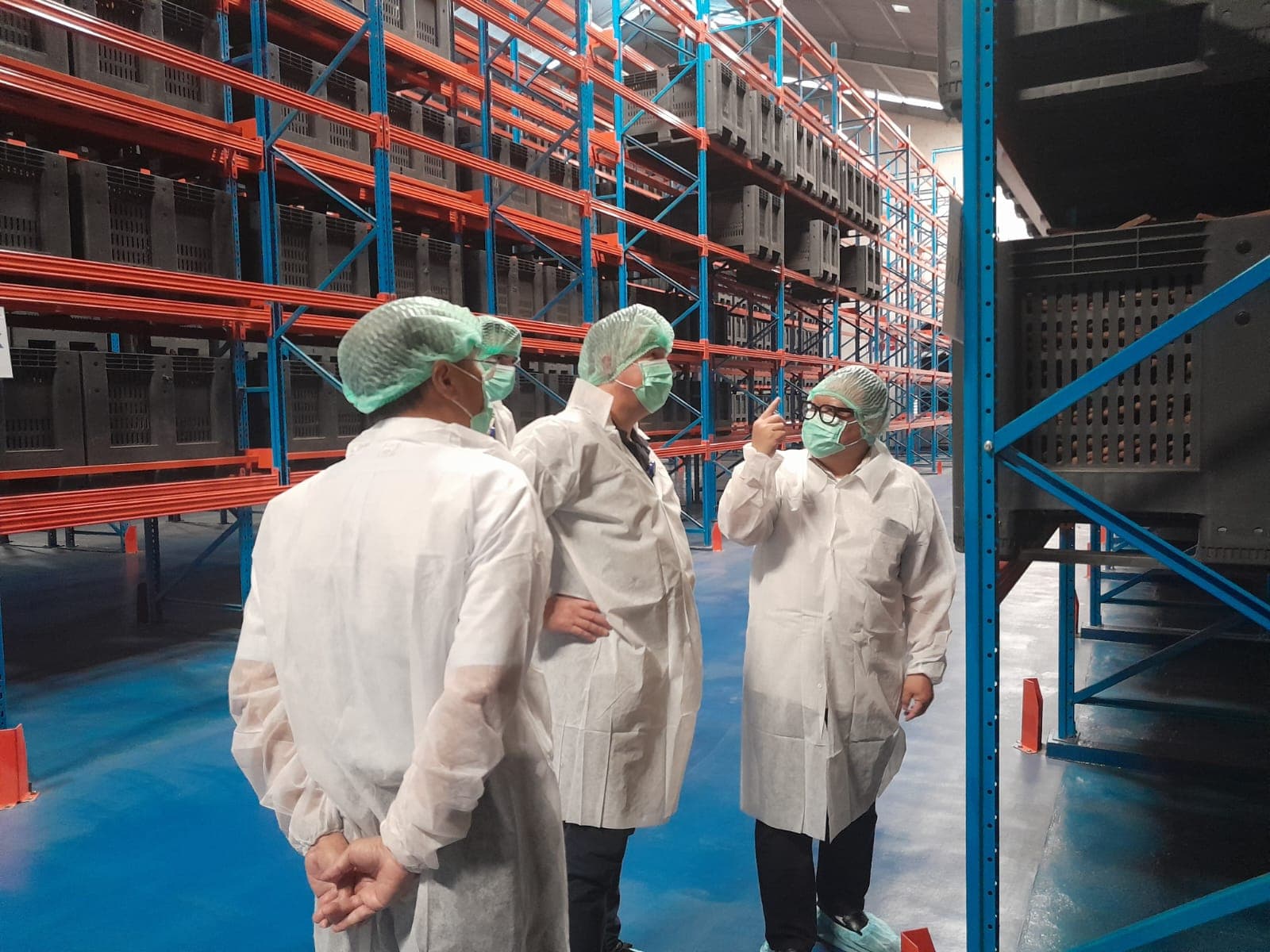 Organized racking with cinnamon stock in the warehouse